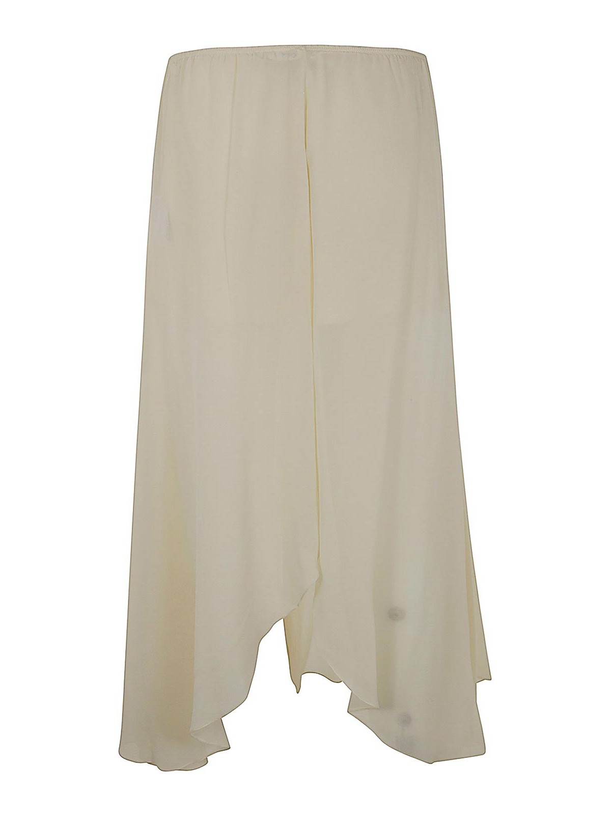 Shop Chloé Silk Georgette Long Skirt In Blanco