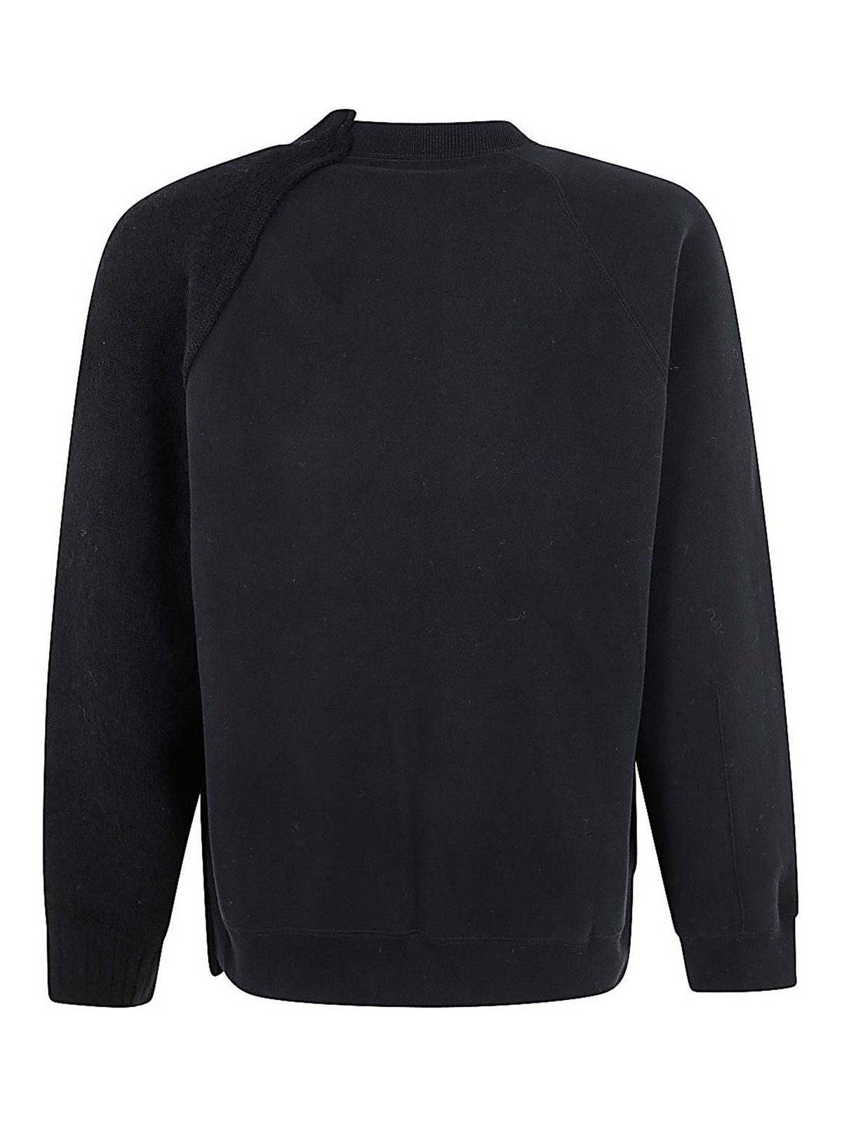 Shop Sacai Knit Blouson In Negro