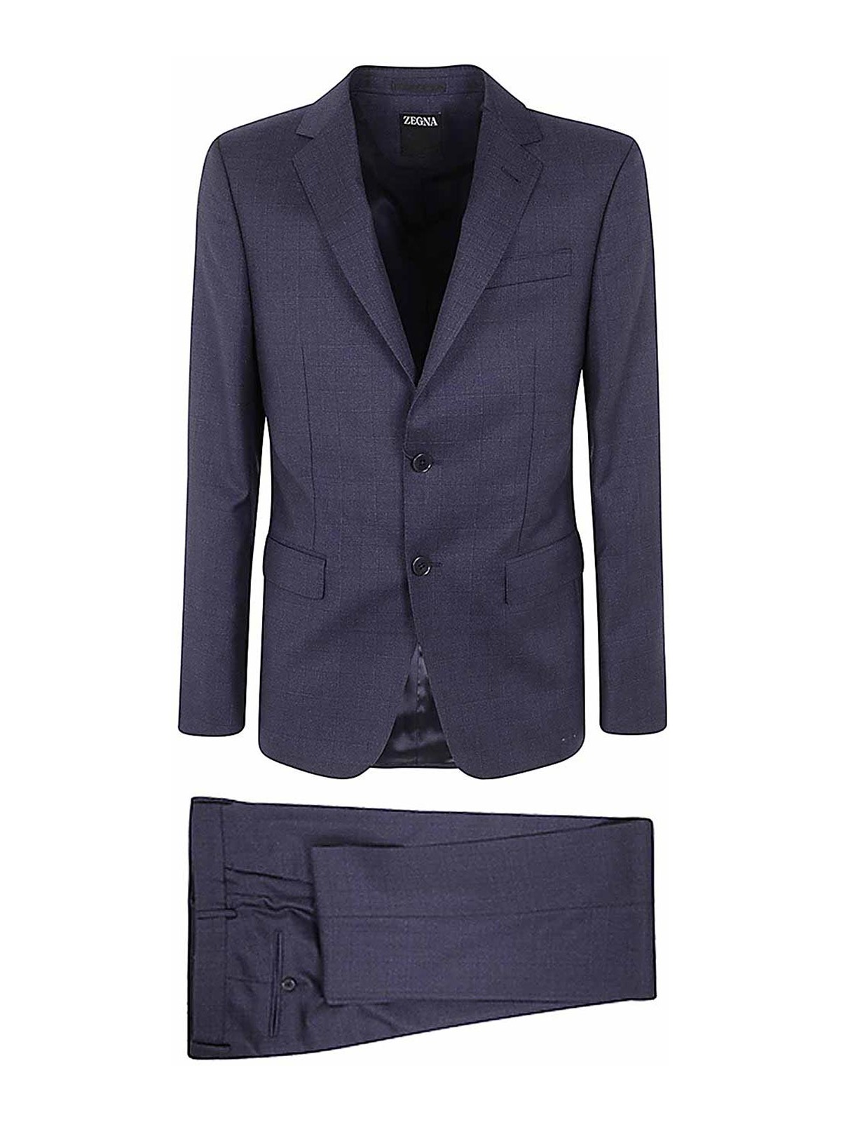 Shop Zegna Pure Wool Suit In Azul