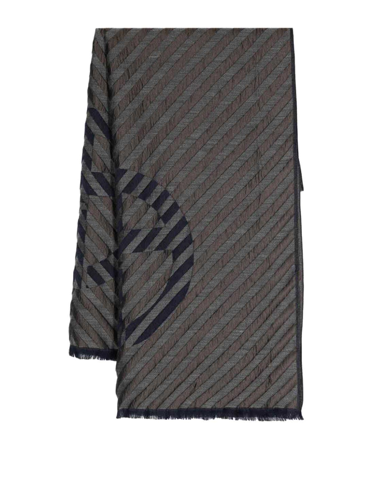 Shop Giorgio Armani Wool Stole In Plata