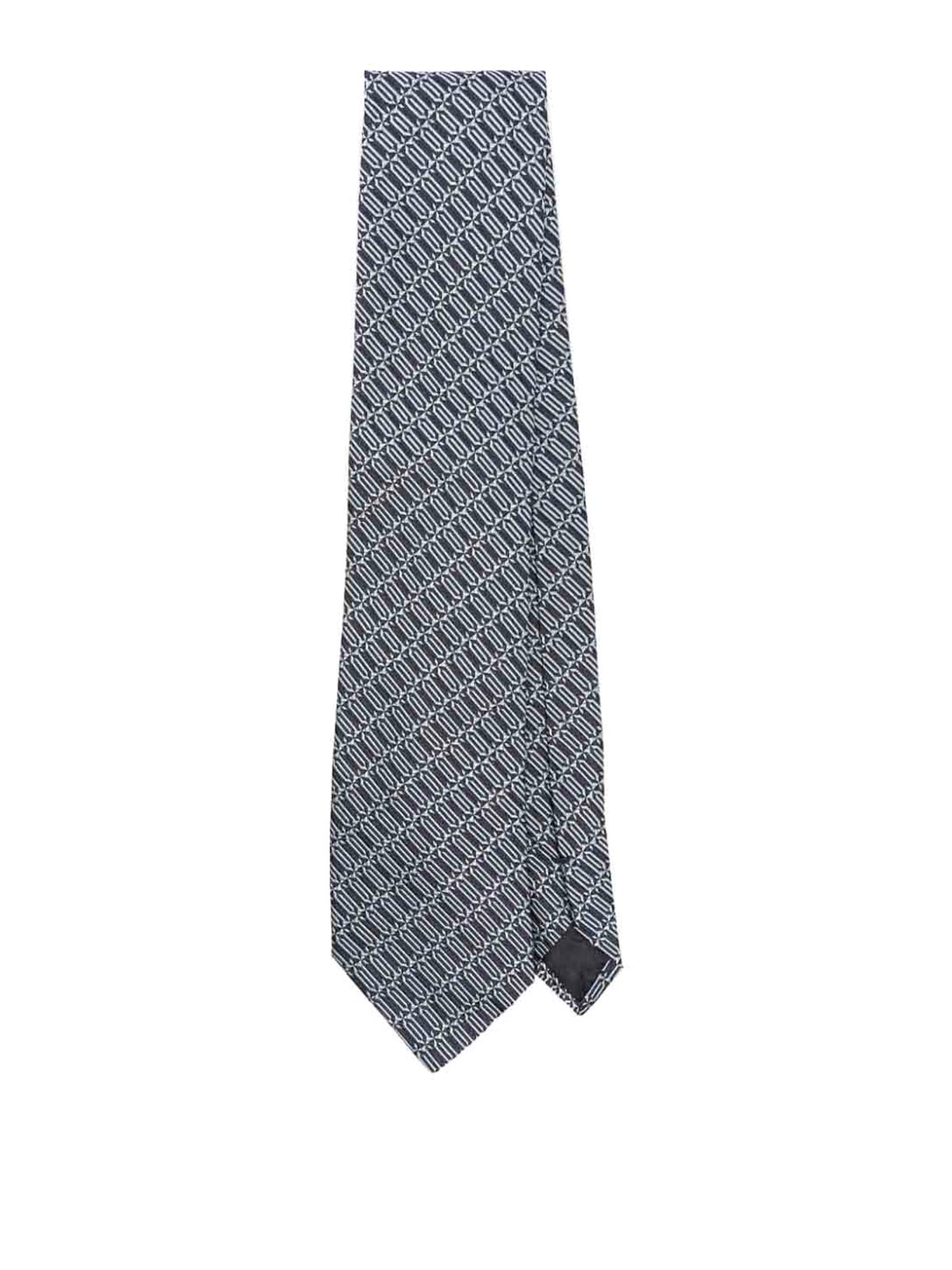 Shop Lanvin Etiquette Logo Tie In Azul