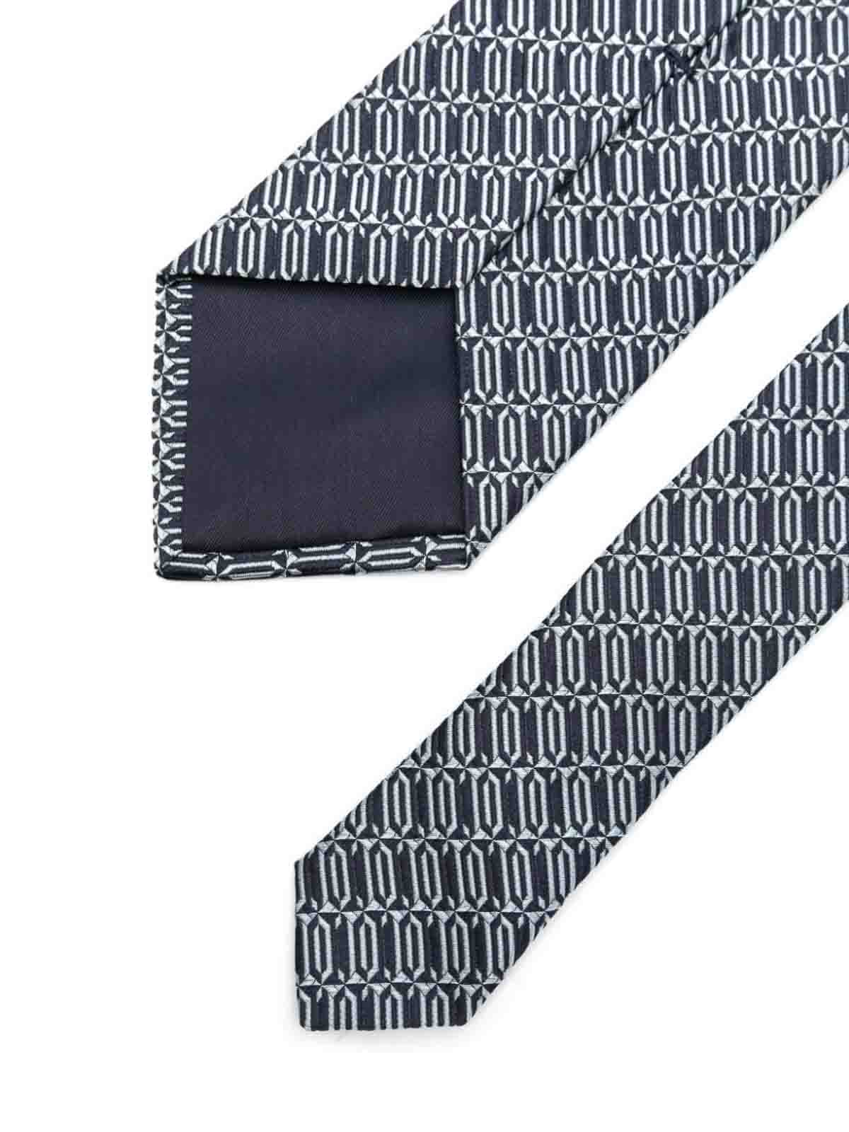 Shop Lanvin Etiquette Logo Tie In Azul