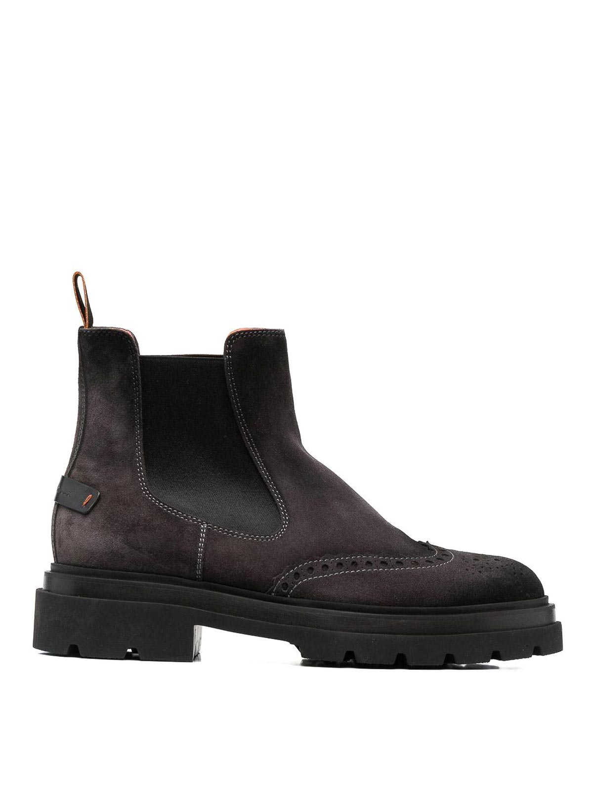 Shop Santoni Blocage  Boots In Gris