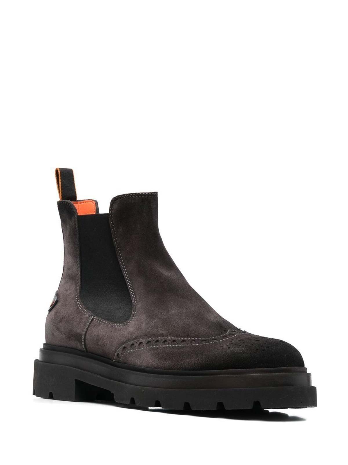 Shop Santoni Blocage  Boots In Gris