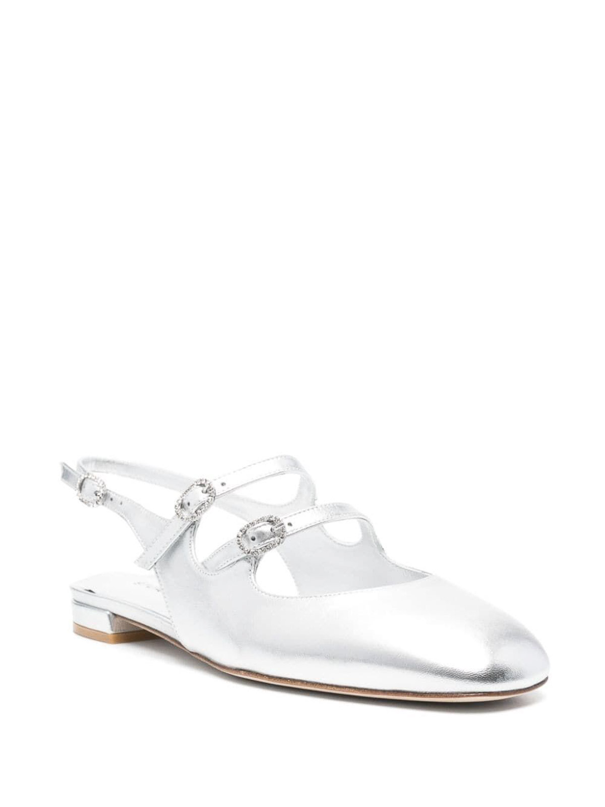 Shop Stuart Weitzman Leather Slingback In Plata