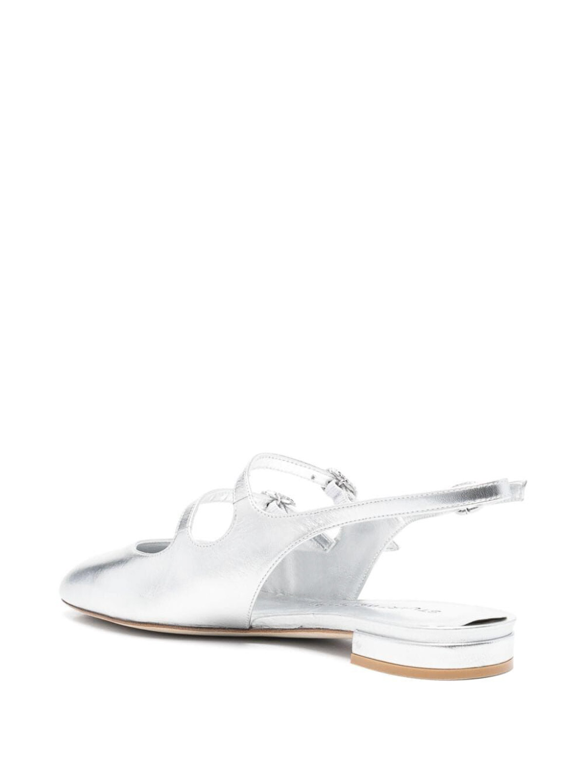 Shop Stuart Weitzman Leather Slingback In Plata