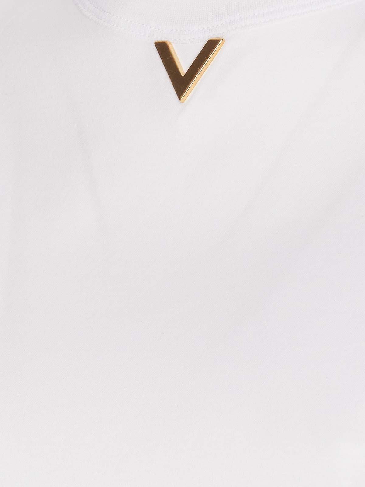 Valentino V Logo T-Shirt - White - Women|MG23K8PA0BO | thebs.com