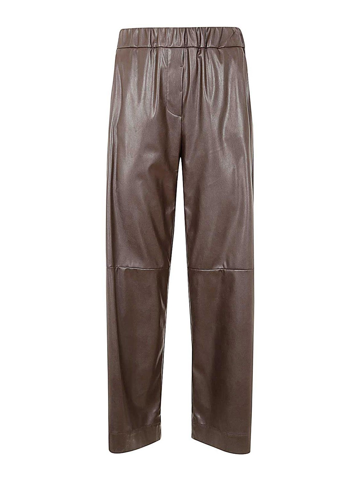 Shop Antonelli Firenze Ecoleather Trousers In Marrón