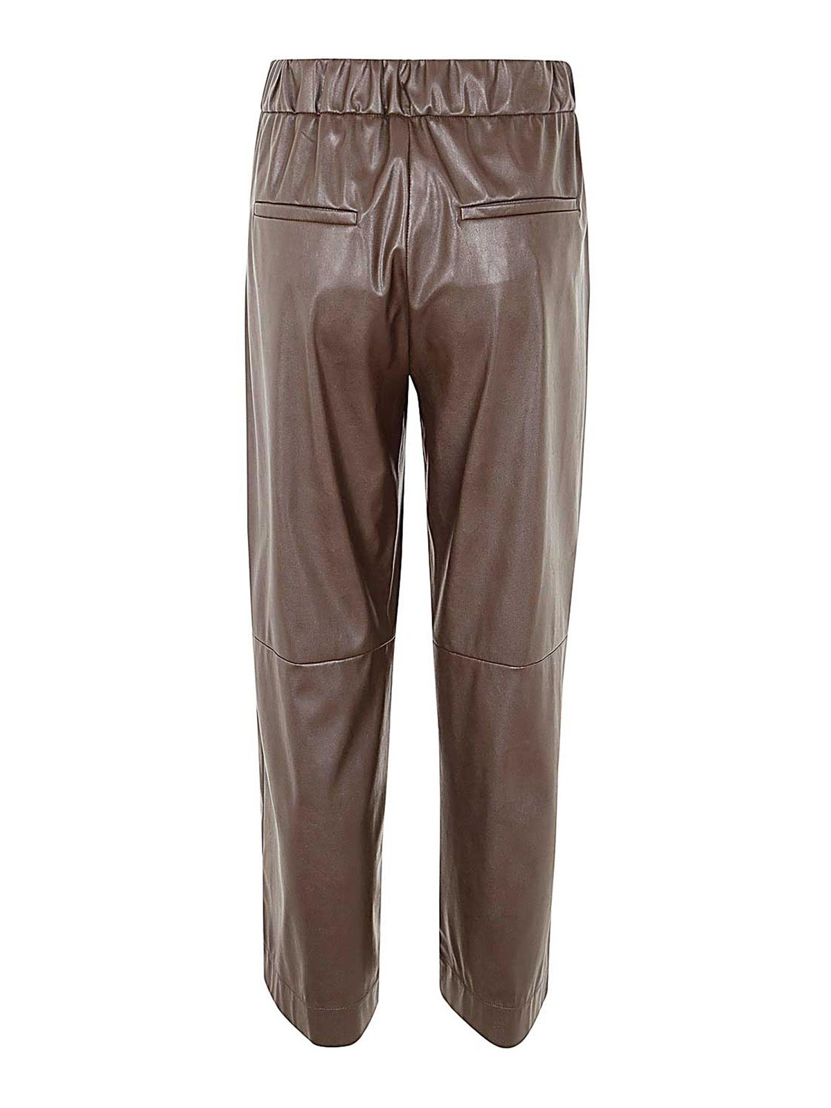 Shop Antonelli Firenze Ecoleather Trousers In Marrón