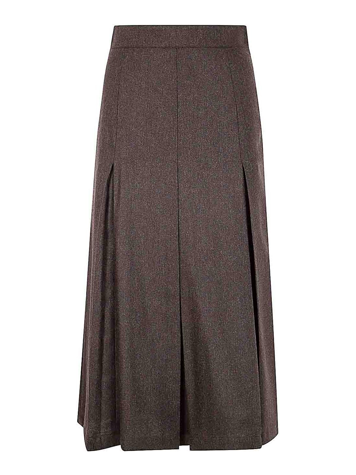 Shop Aspesi Long Skirt In Marrón