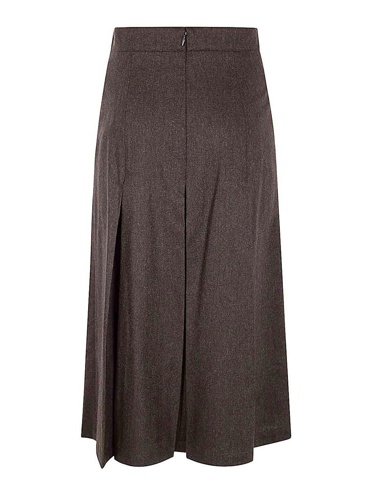 Shop Aspesi Long Skirt In Marrón