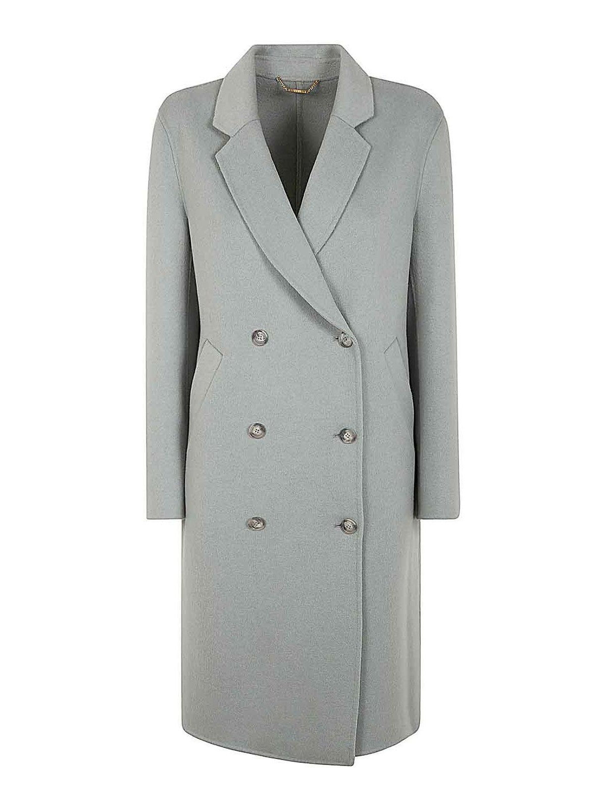 Shop Seventy Double Breasted Coat In Verde