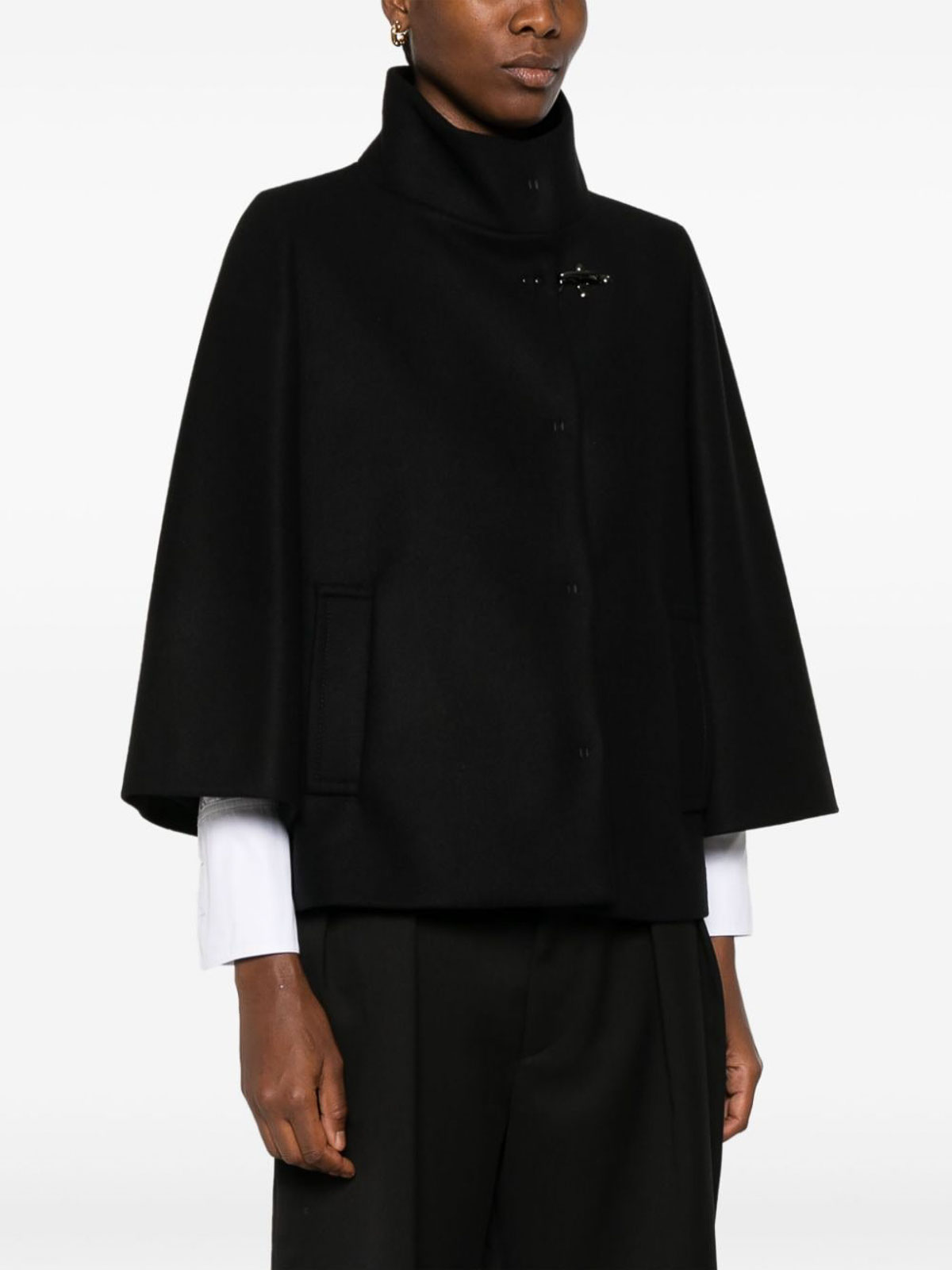 Shop Fay Virgin Wool Coat In Negro