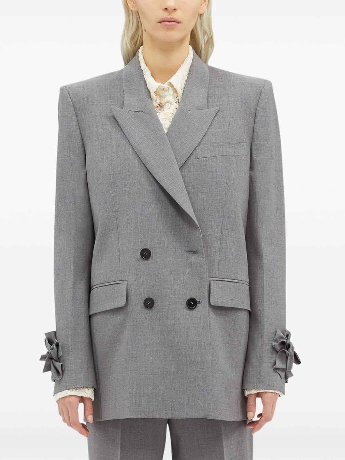 Shop Msgm Blazer In Gris