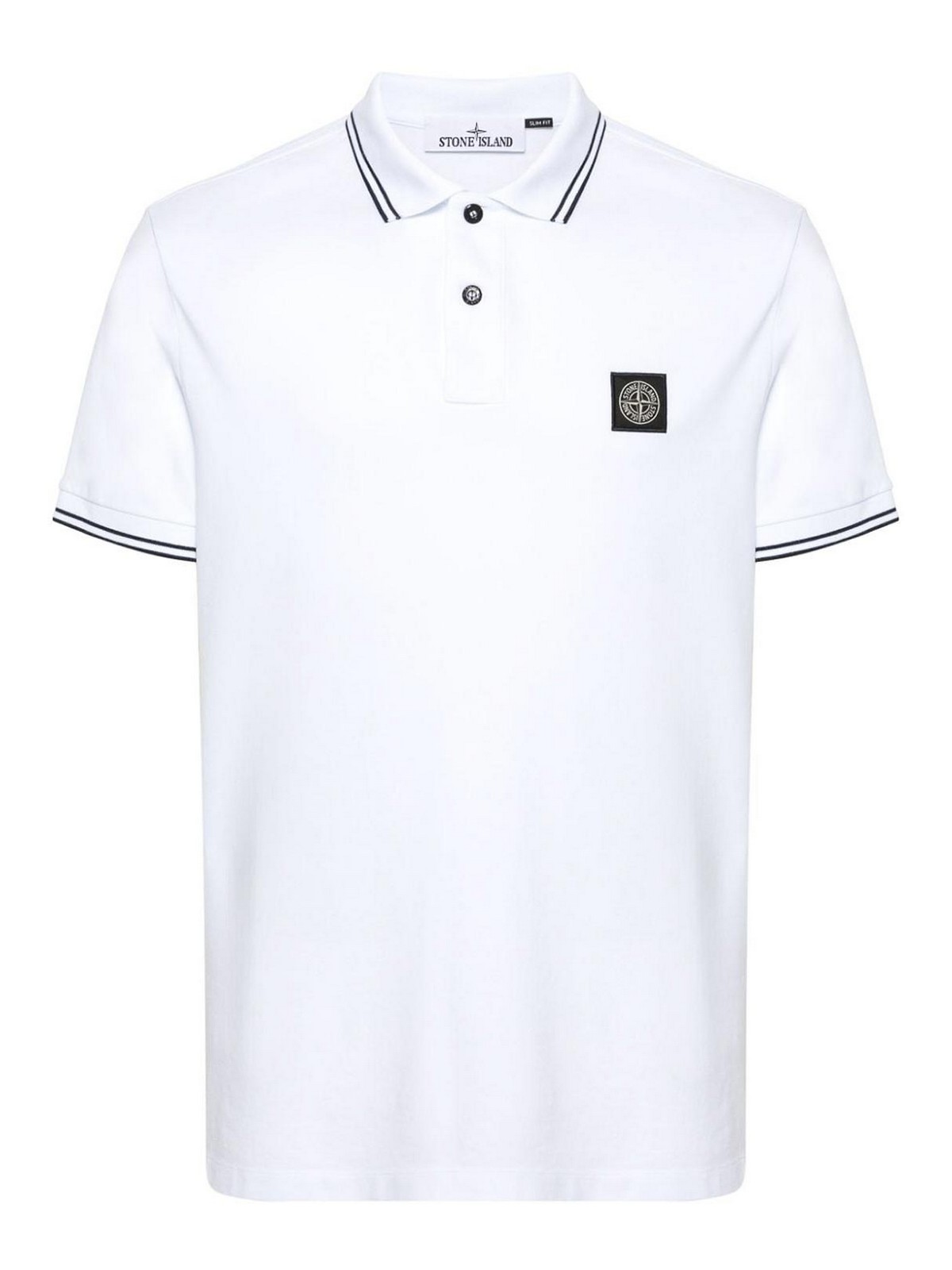 Shop Stone Island Polo In Blanco