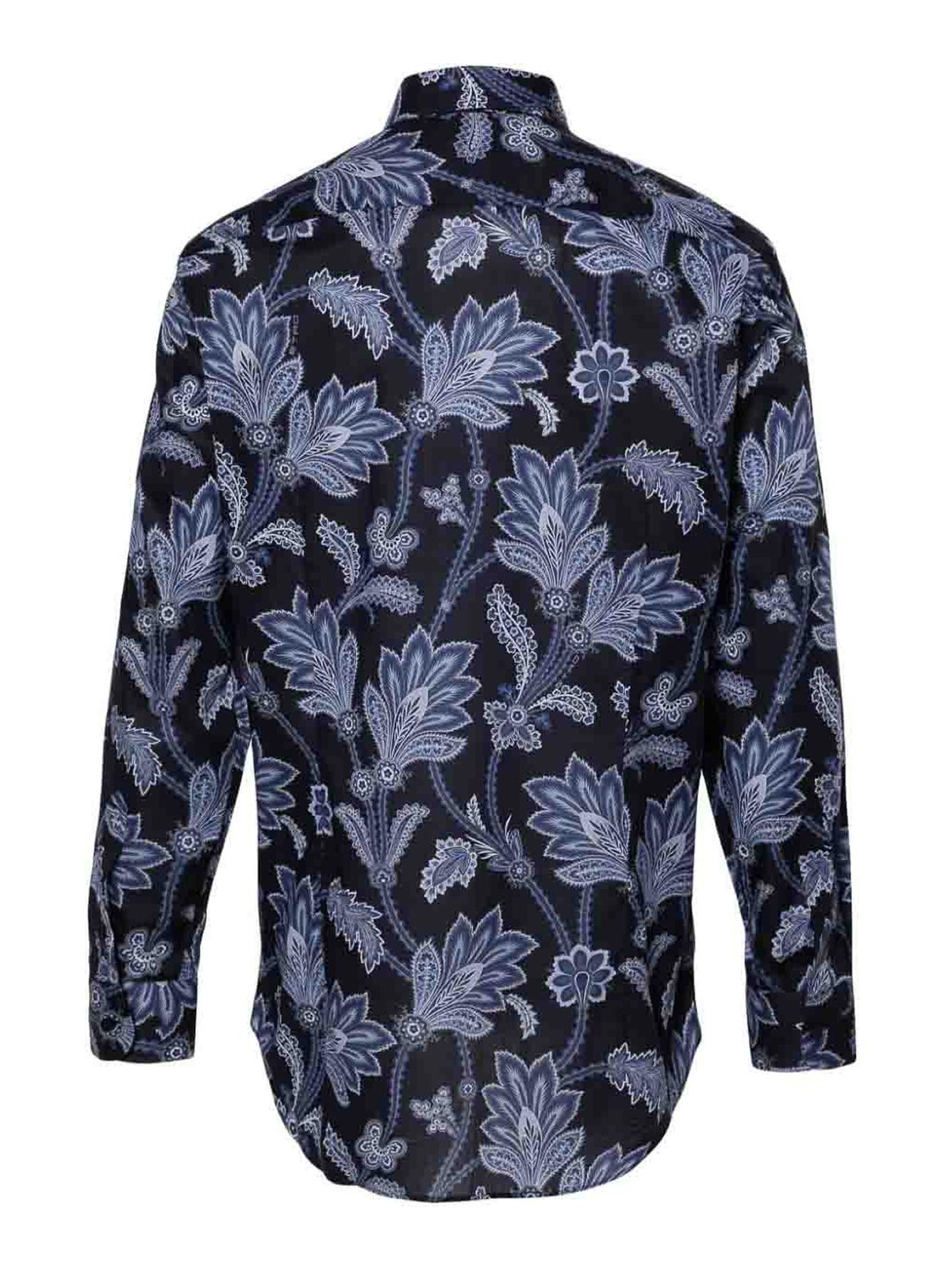 Shop Etro Cotton Shirt With Floral Print In Multicolor