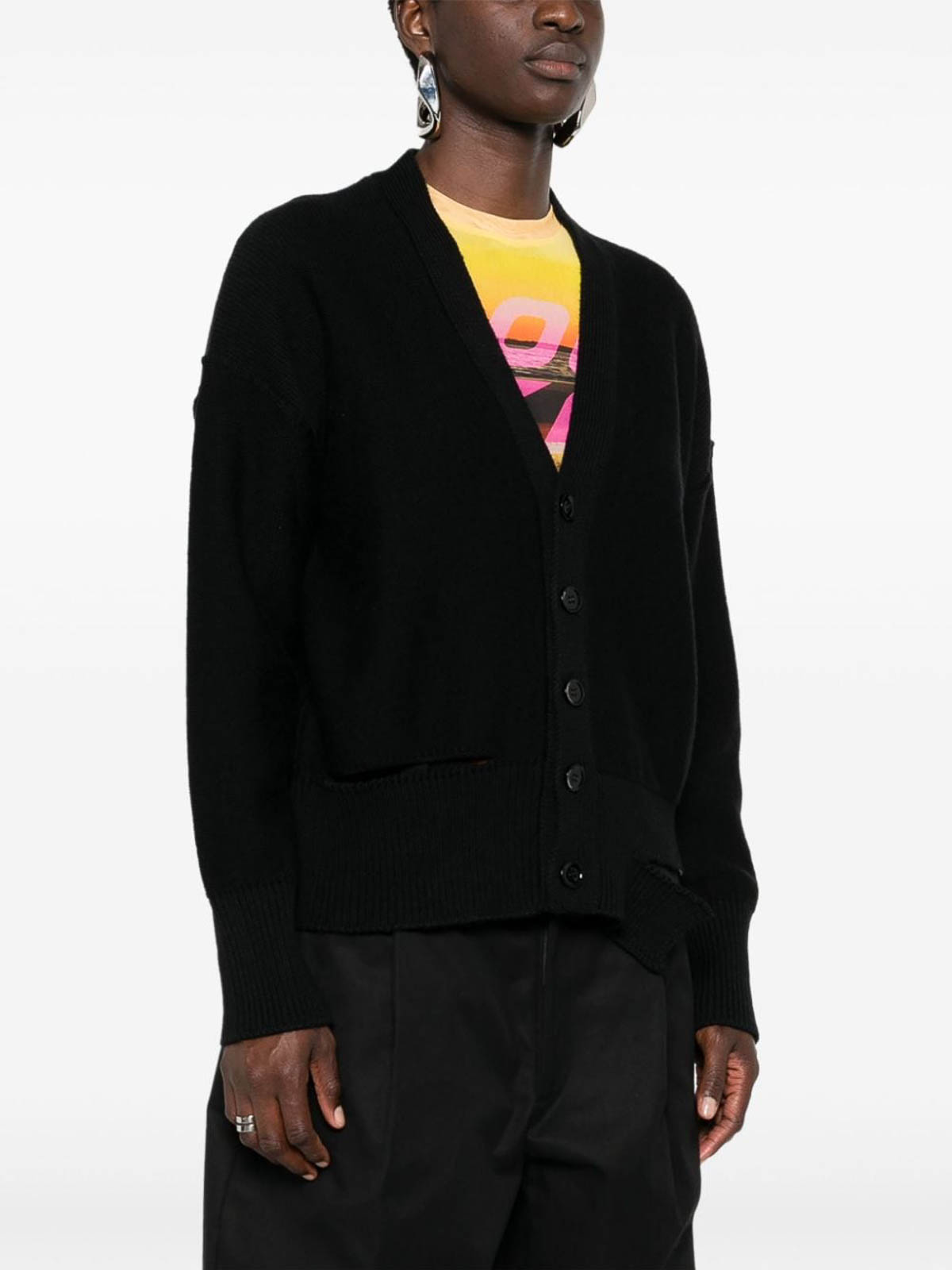 Shop Mm6 Maison Margiela Cardigan In Negro