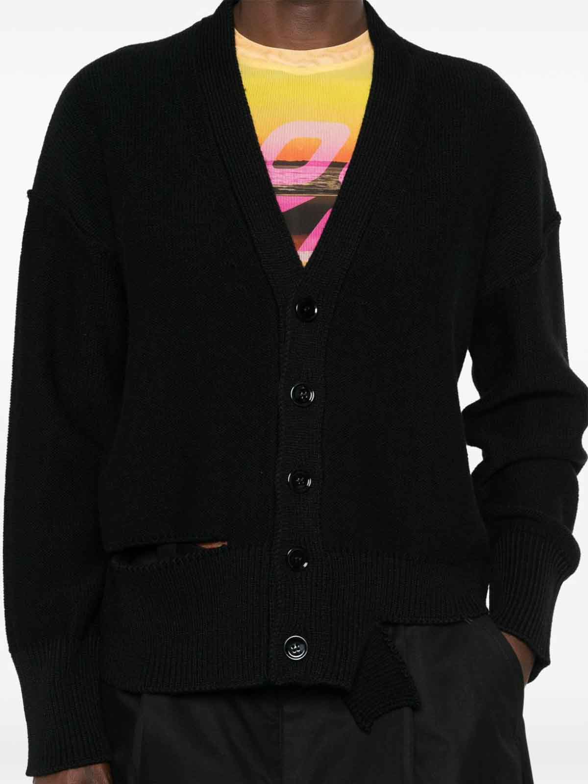 Shop Mm6 Maison Margiela Cardigan In Negro