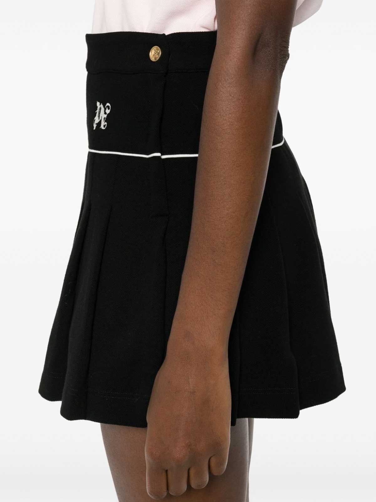 Shop Palm Angels Skirt In Blanco