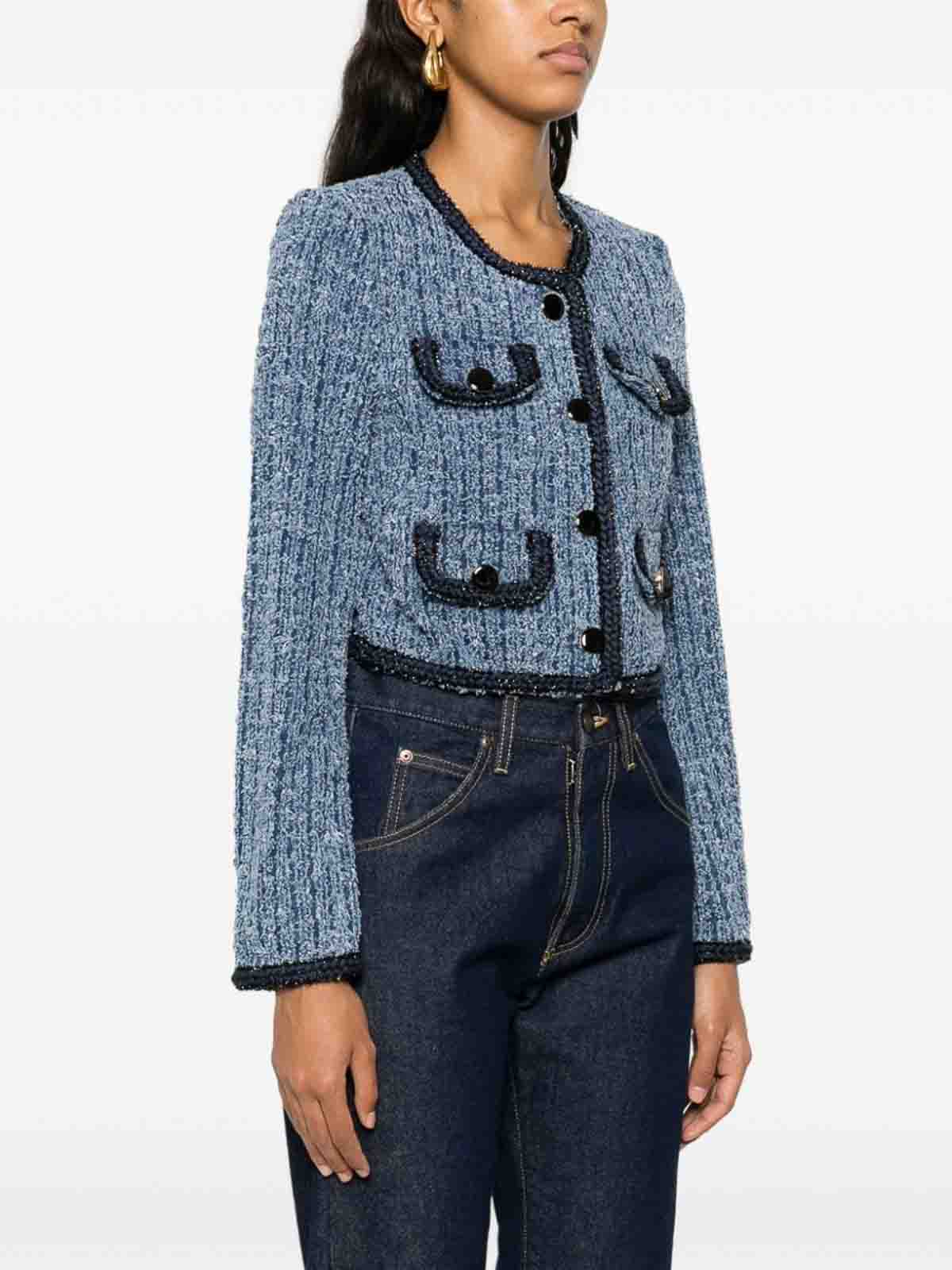 Shop Self-portrait Casual Jacket In Blue