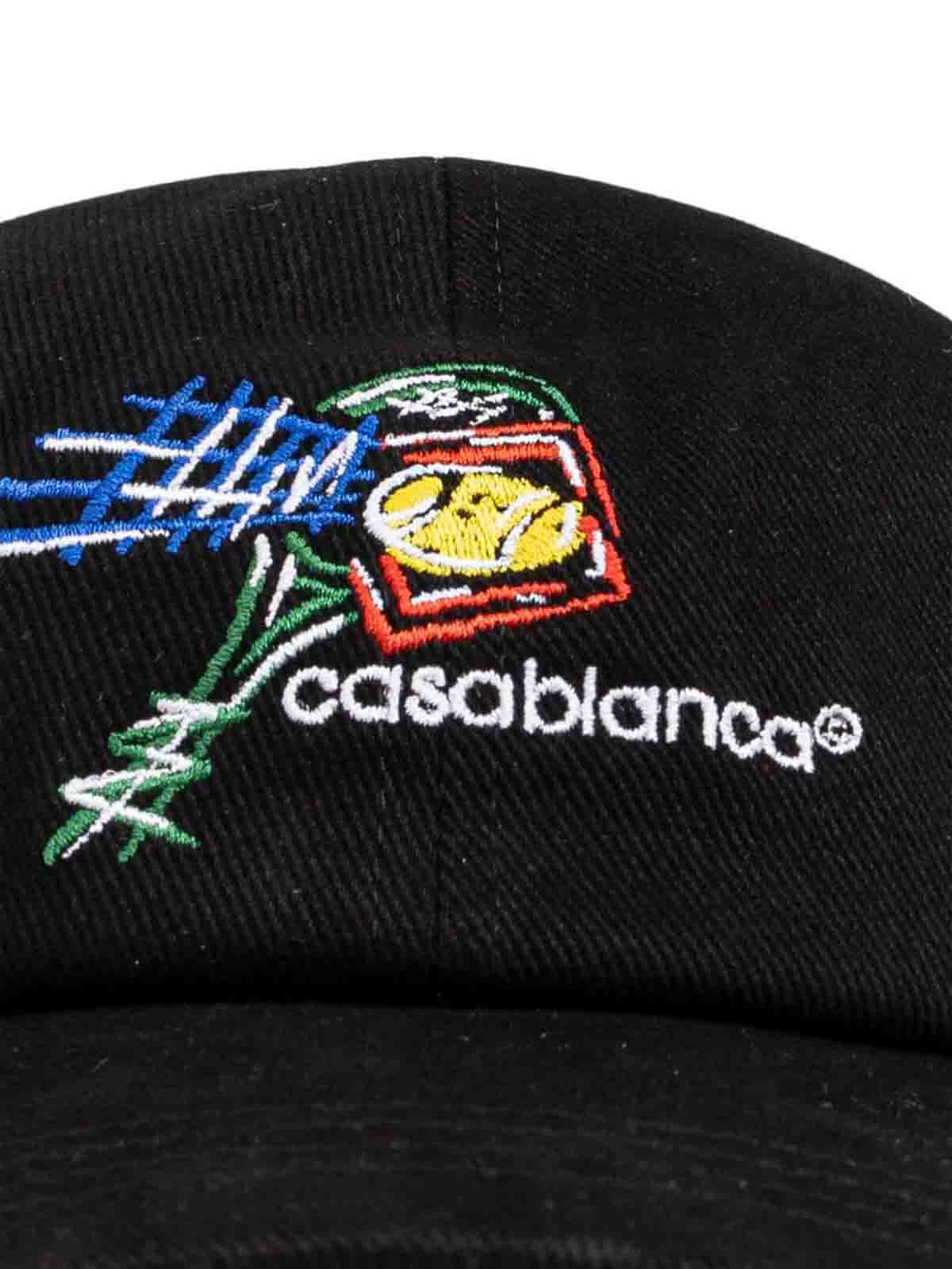 Shop Casablanca Cotton Baseball Cap In Black