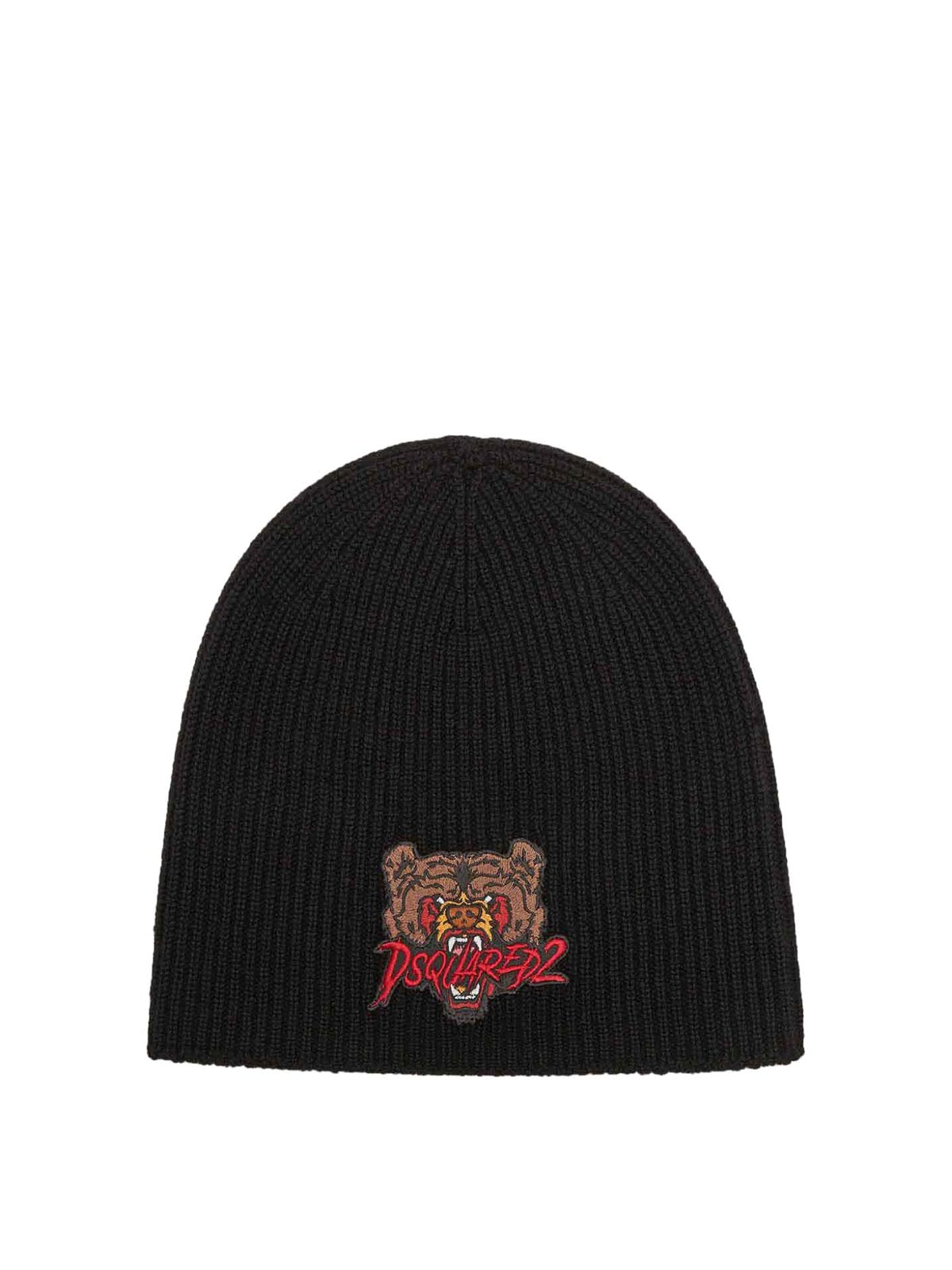 Shop Dsquared2 Embroidery Beanie In Black