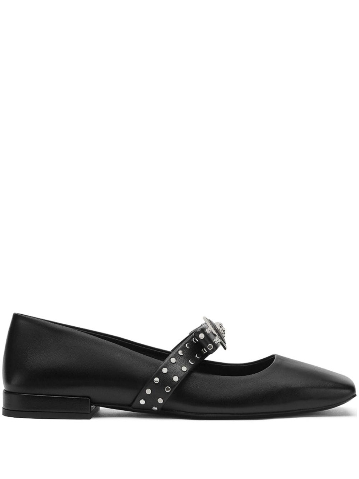 Shop Versace Flat Shoes In Black