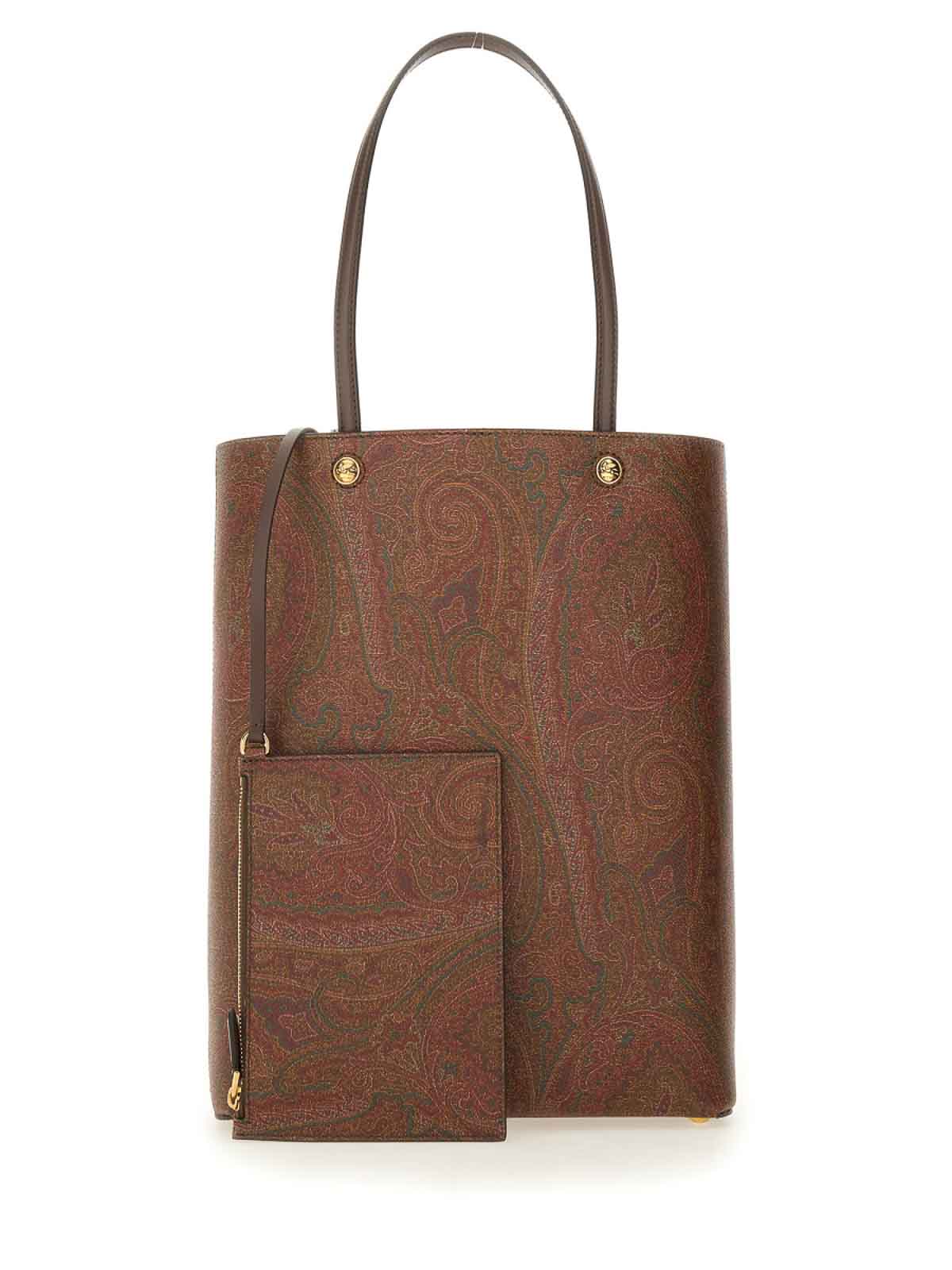 Shop Etro Paisley Shopping Bag In Brown