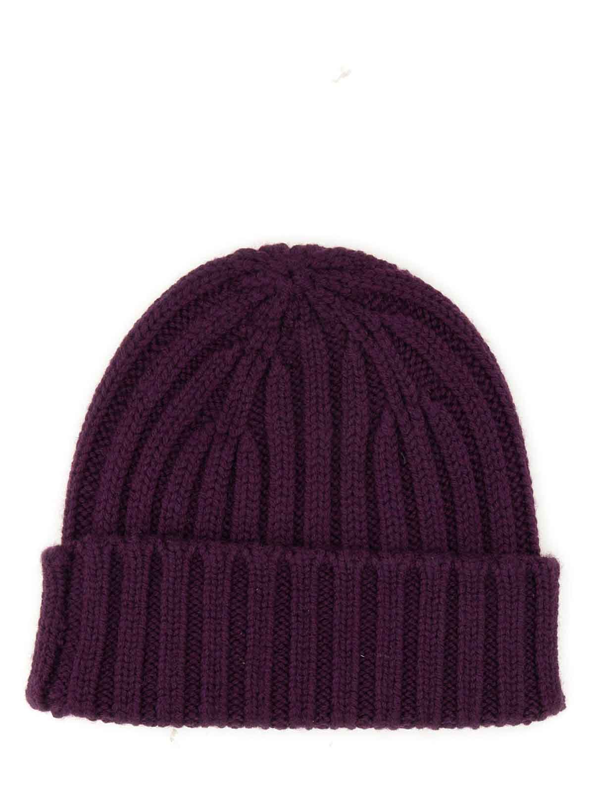 Shop Aspesi Beanie Hat In Purple