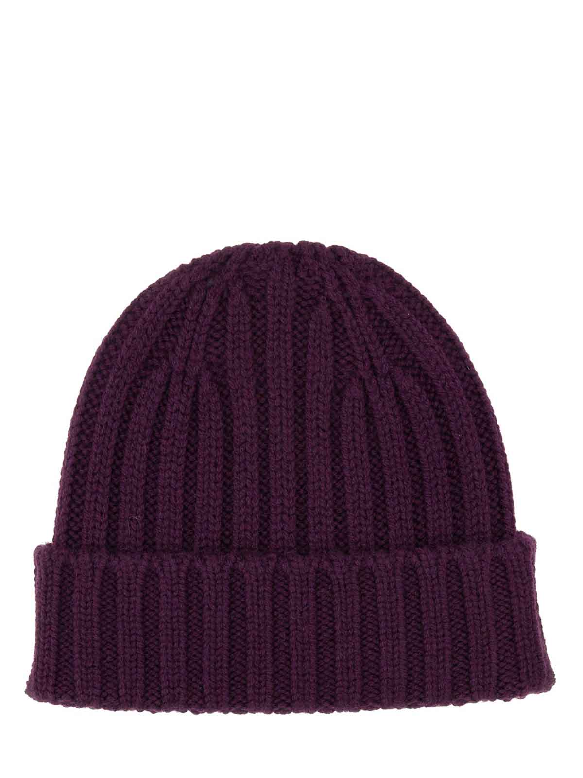 Shop Aspesi Beanie Hat In Purple