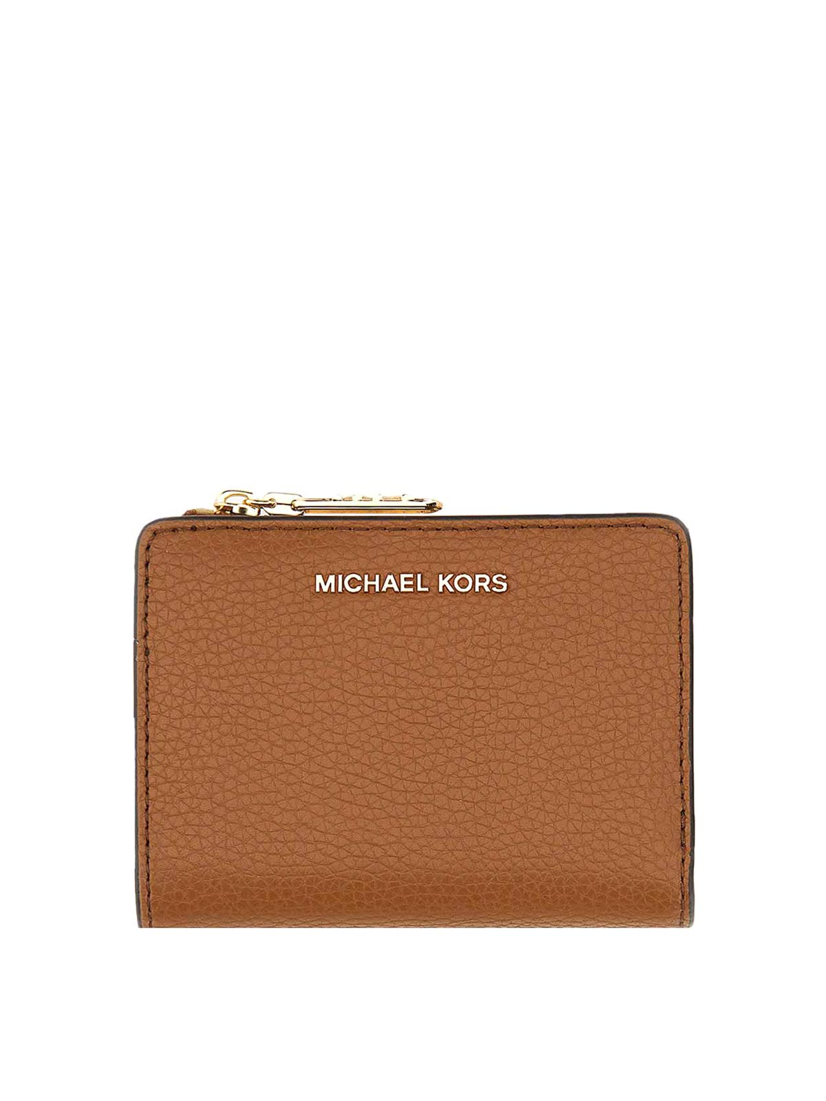 Shop Michael Michael Kors Leather Wallet In Light Brown