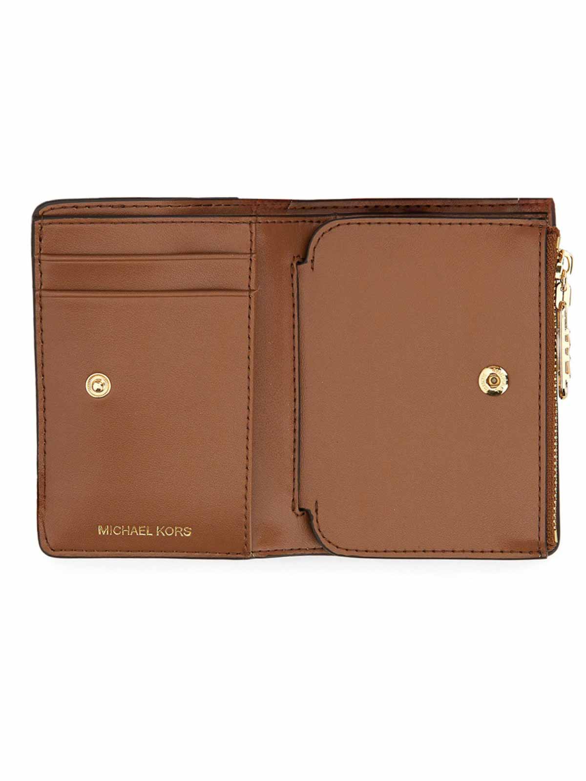 Shop Michael Michael Kors Leather Wallet In Light Brown