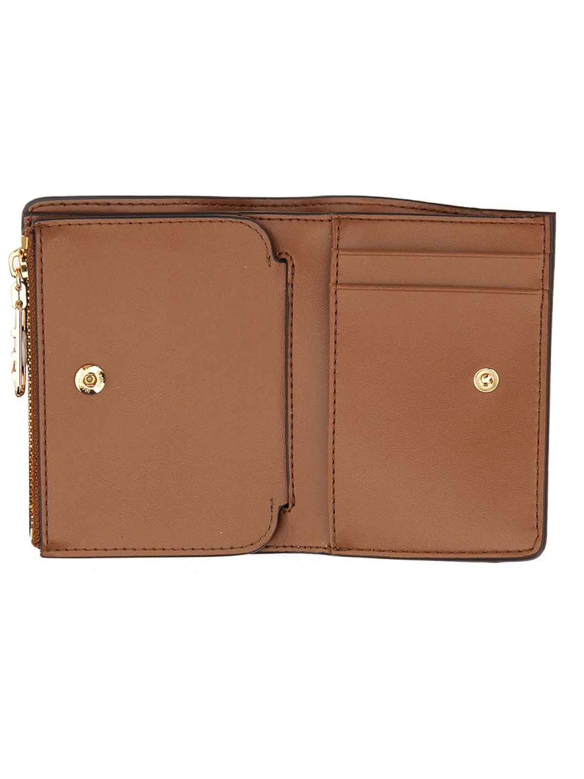 Shop Michael Michael Kors Leather Wallet In Light Brown