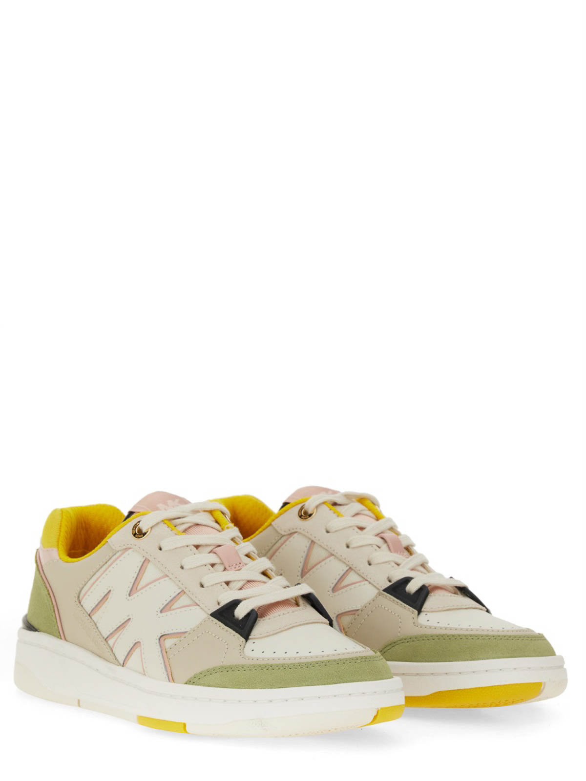 Shop Michael Michael Kors Leather Sneaker In Multicolour