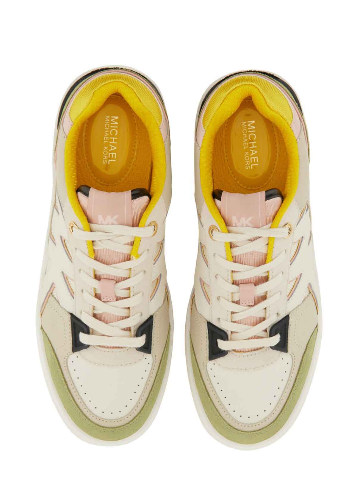 Shop Michael Michael Kors Leather Sneaker In Multicolour