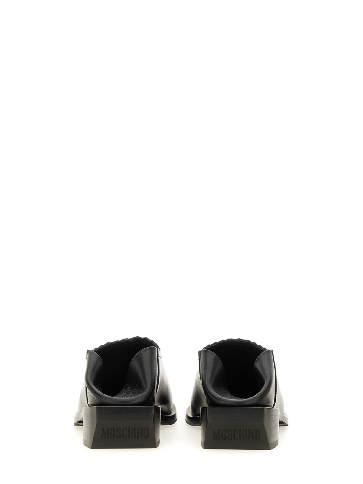 Shop Moschino Leather Classic Shoes In Black