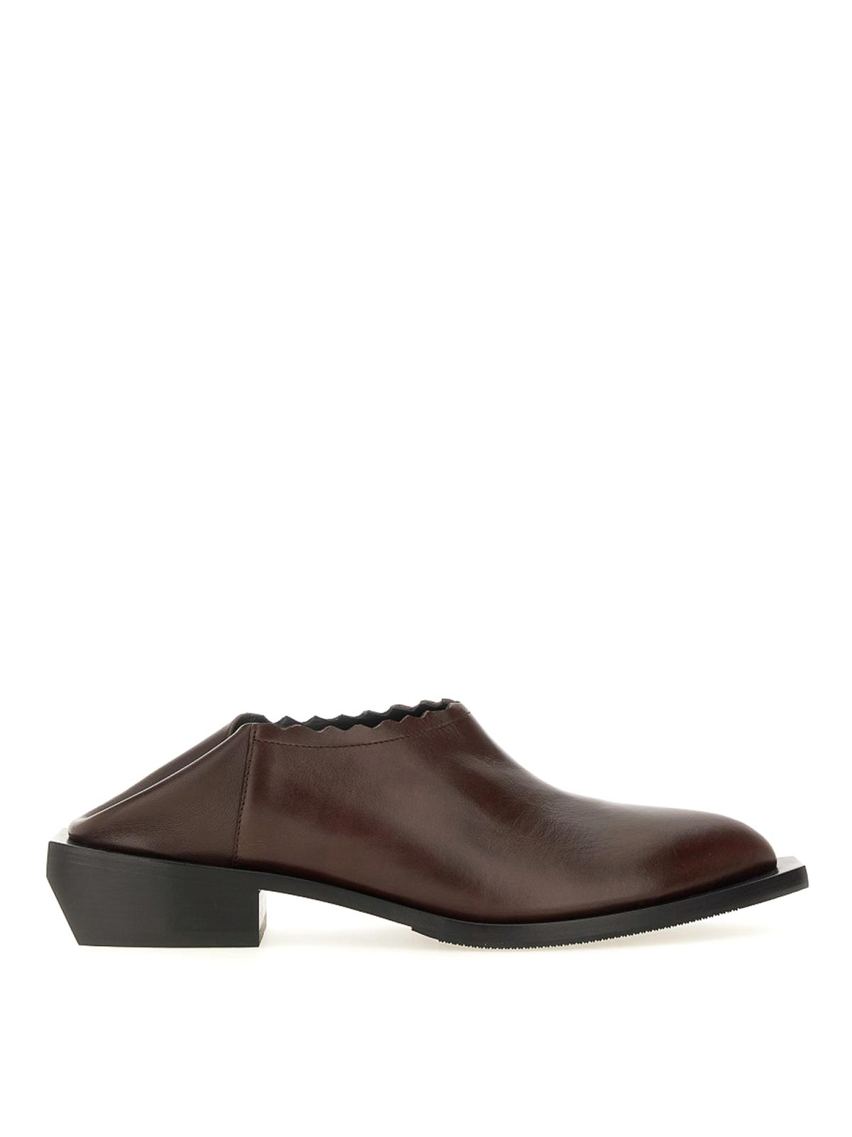 Shop Moschino Leather Classic Shoes In Brown