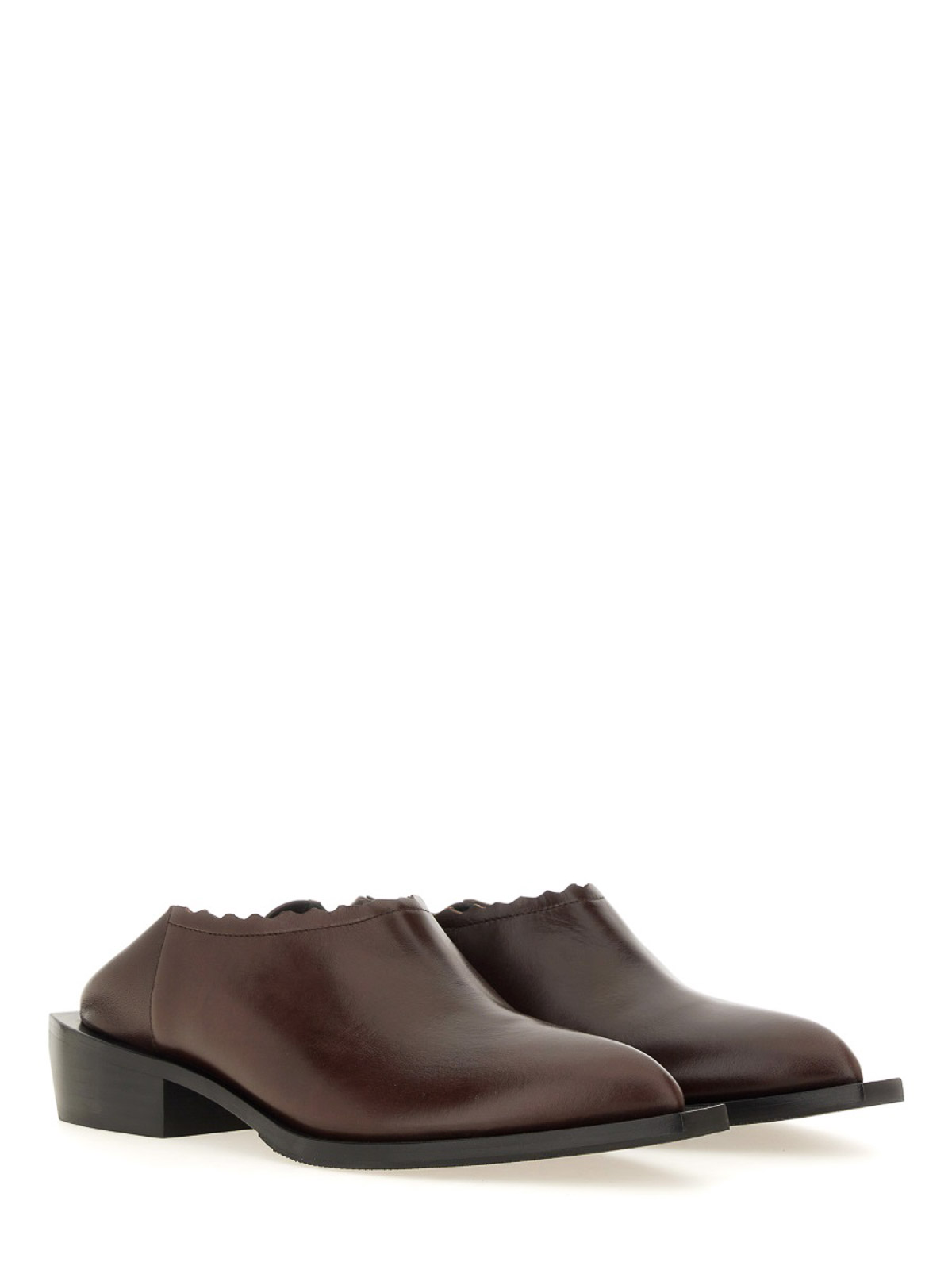 Shop Moschino Leather Classic Shoes In Brown