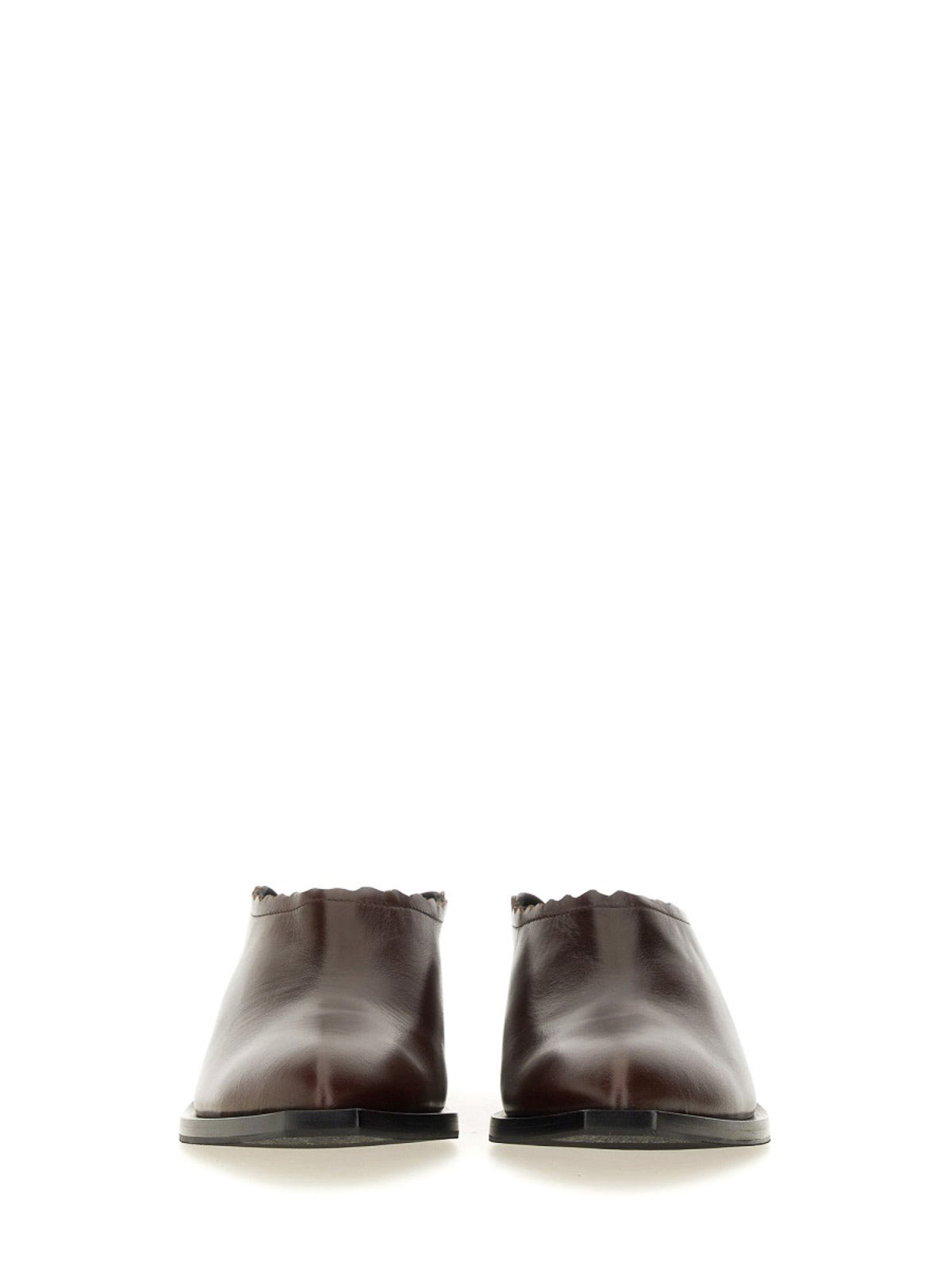 Shop Moschino Leather Classic Shoes In Brown