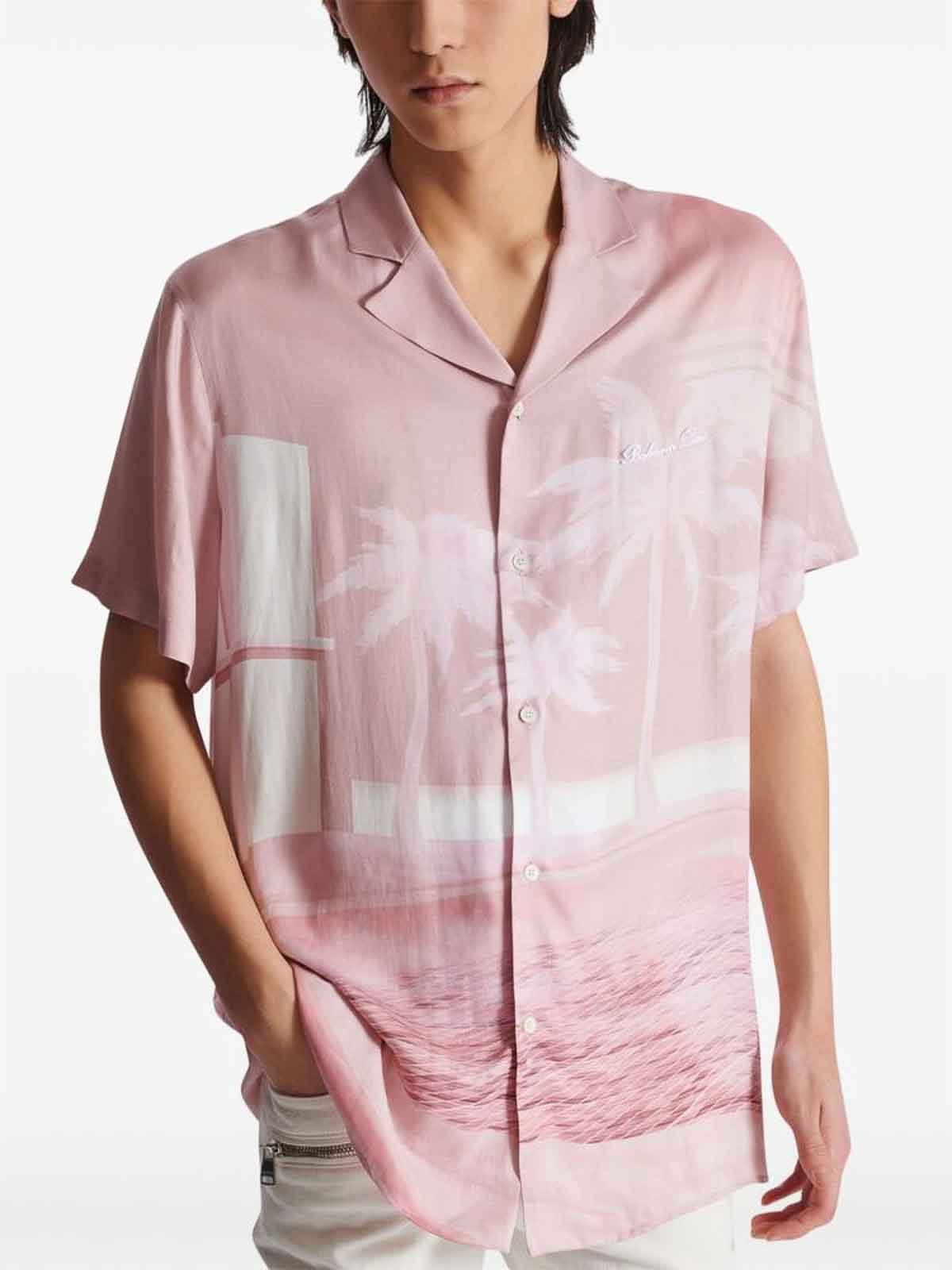 Shop Balmain Shirt In Rosado