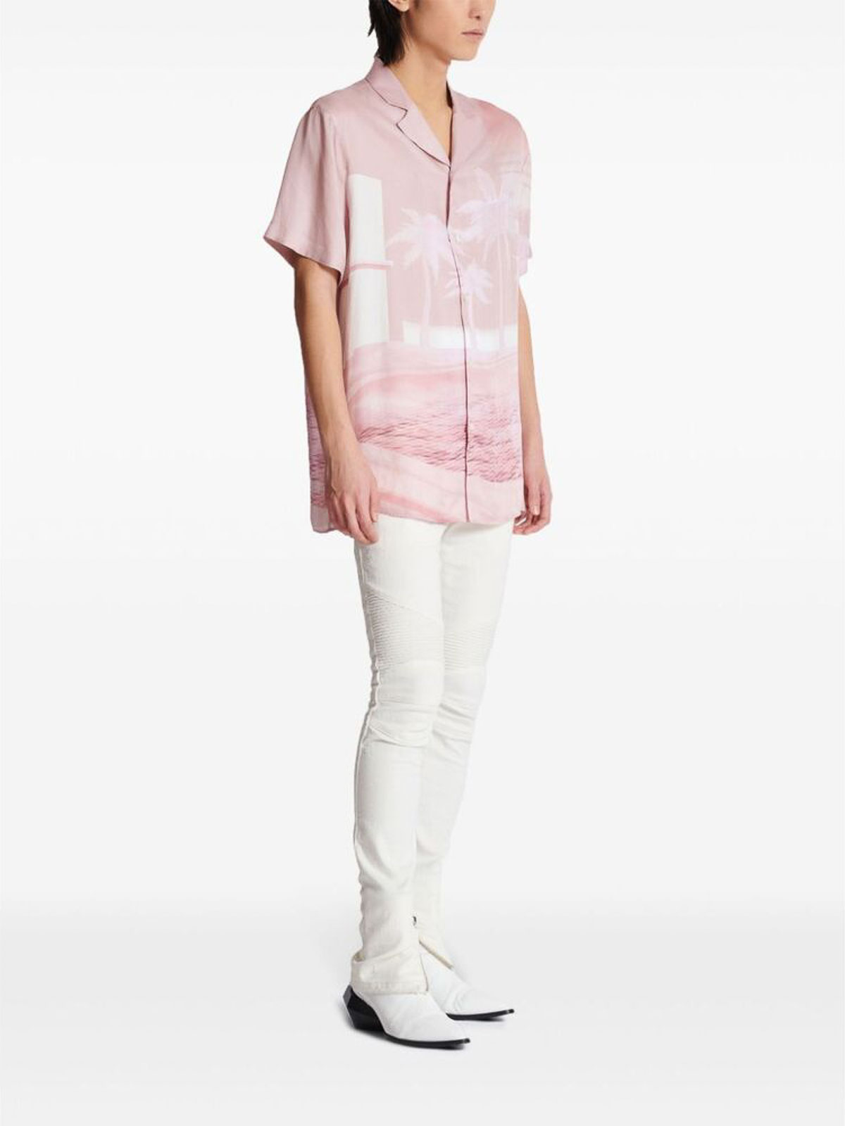 Shop Balmain Shirt In Rosado