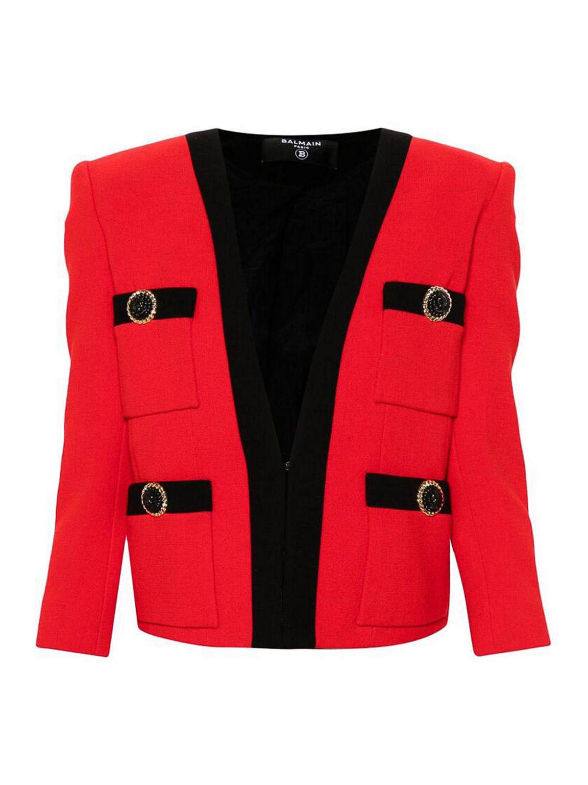 Shop Balmain Jacket In Rojo