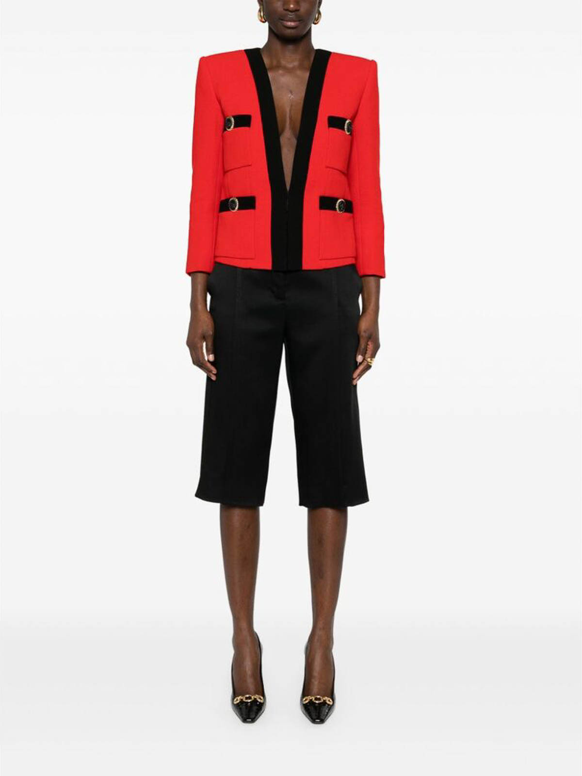 Shop Balmain Jacket In Rojo