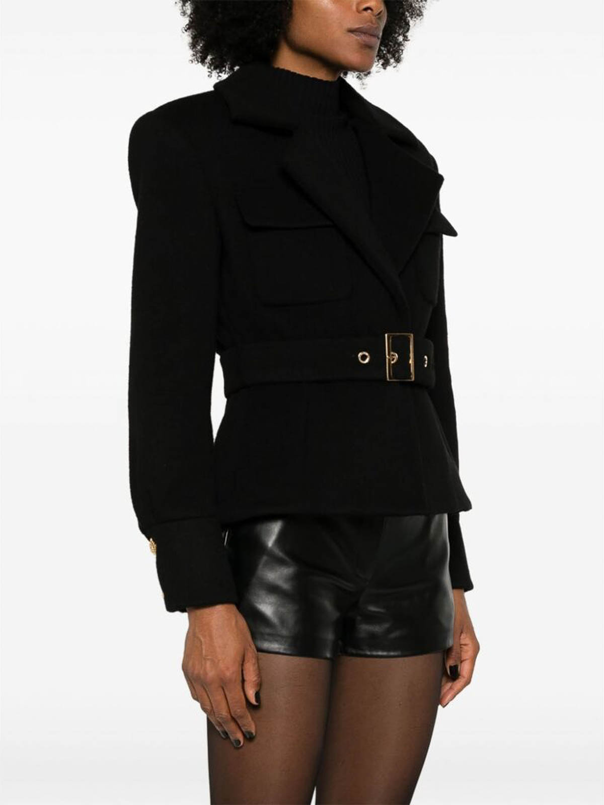 Shop Balmain Coat In Negro