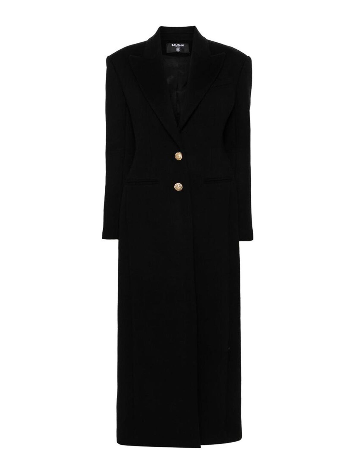 Shop Balmain Coat In Negro