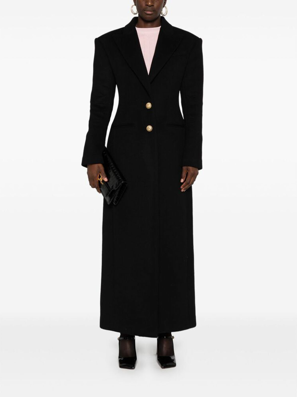 Shop Balmain Coat In Negro