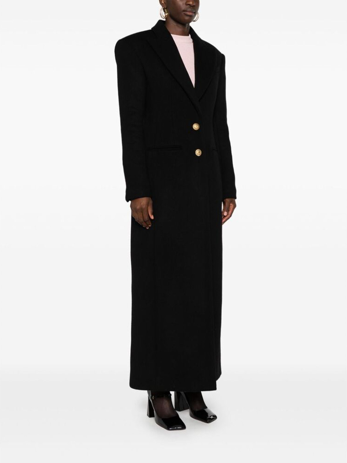 Shop Balmain Coat In Negro