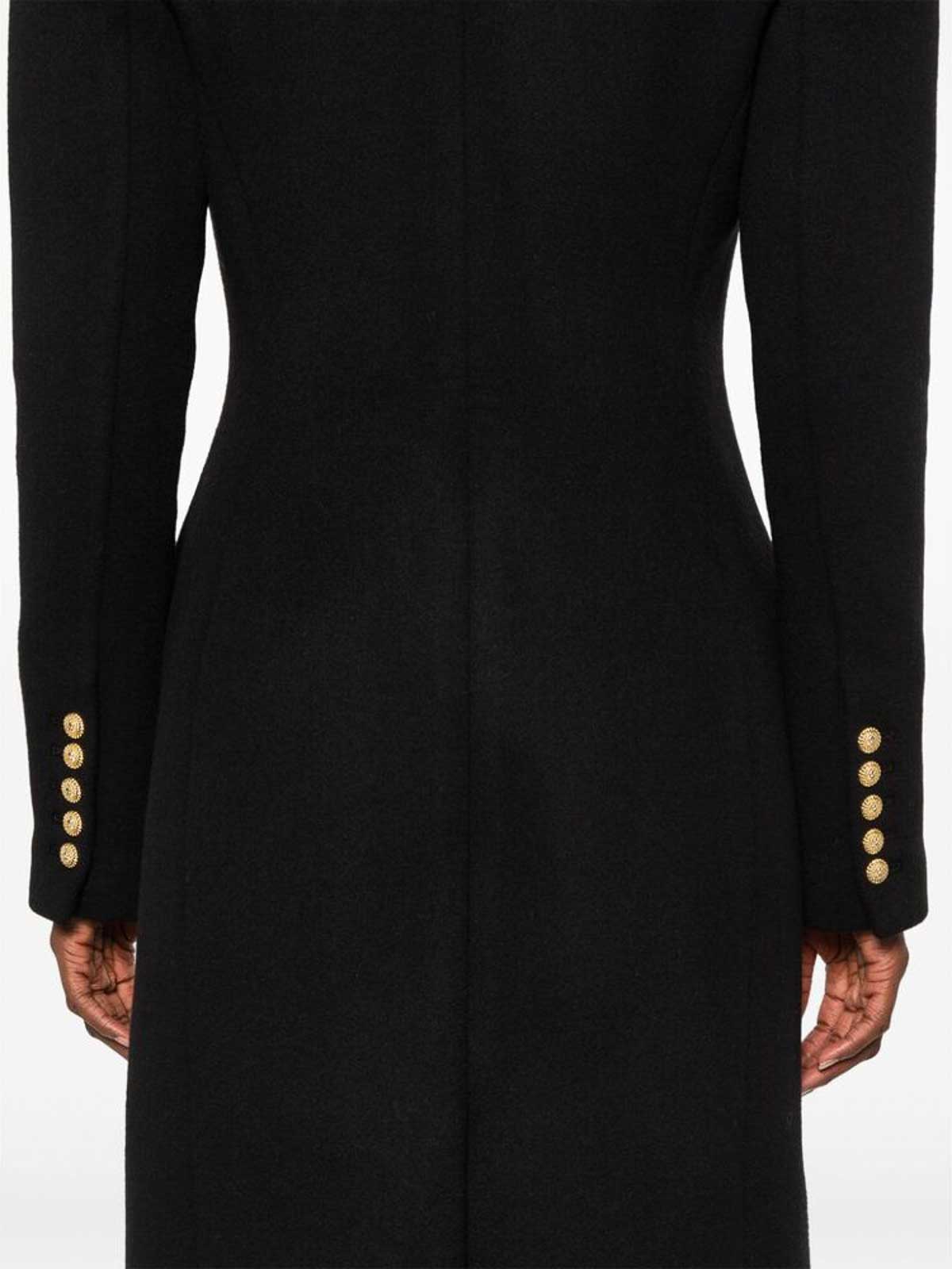 Shop Balmain Coat In Negro