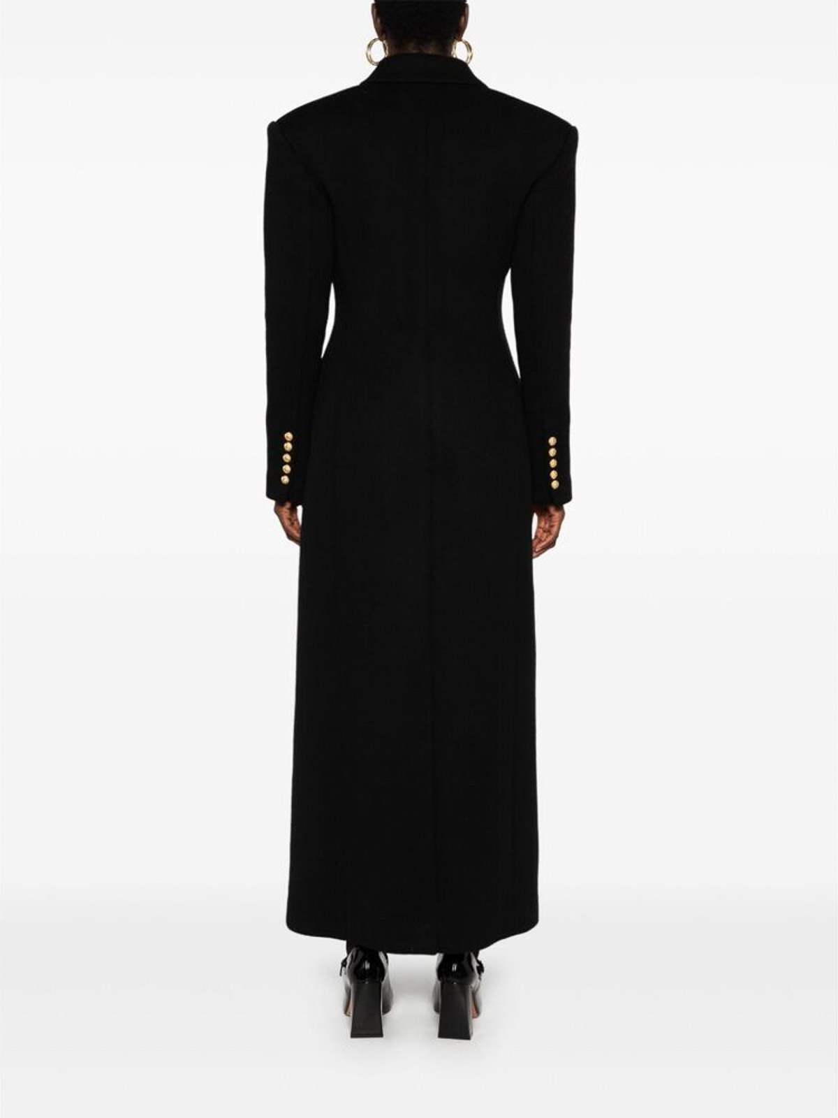 Shop Balmain Coat In Negro