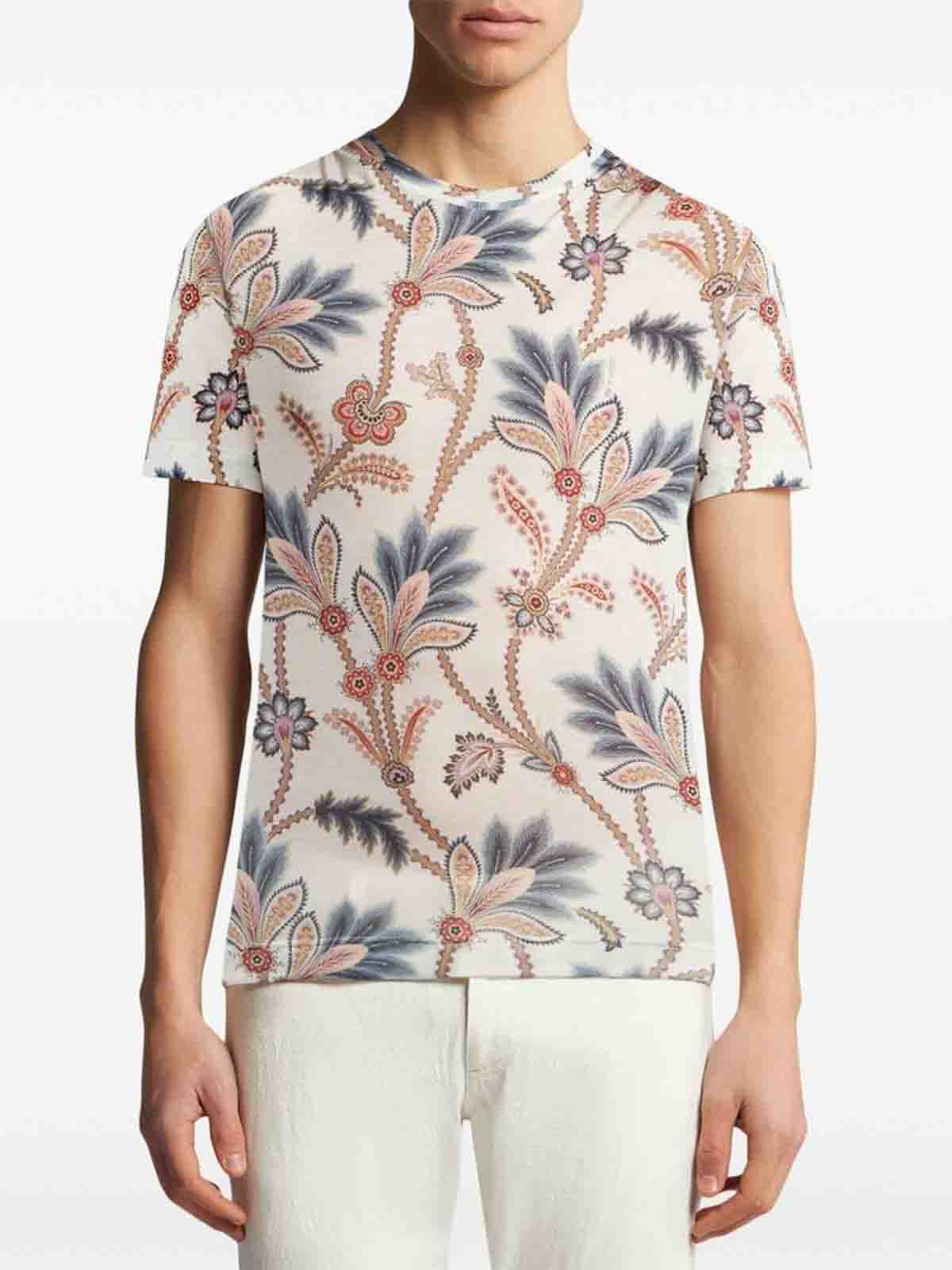 Shop Etro T-shirt In Cream